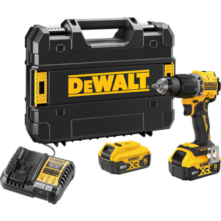 Dewalt DCD799P2T-QW 18V XR Slagbore-/skruemaskine med 2 stk. 5,0Ah batteri, lader og TSTAK