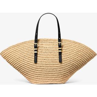 MK Isa Small Hand-Crocheted Straw Tote Bag - Natural - Michael Kors - ONE SIZE