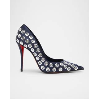 Christian Louboutin Miss Z Boum Boum 100 studded pumps - blue - EU 40