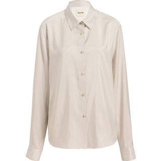 Khaite Agro striped silk shirt - beige - M