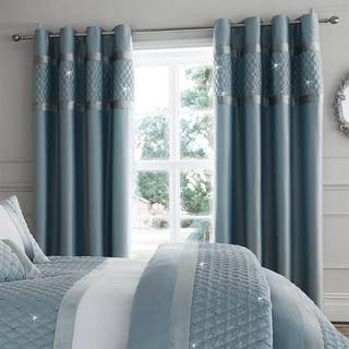 Catherine Lansfield Catherine Lansfield Blue Sequin Cluster Eyelet Curtains