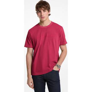 MK Logo Embossed Cotton T-Shirt - Red - Michael Kors - XL