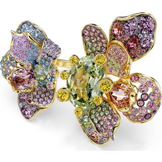 Idyllia Ring, Verschiedene Schliffe, Pavé, Blume, Mehrfarbig, Goldlegierungsschicht