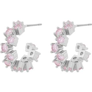 Snö Of Sweden Envy Small Oval Earring Silver/Pink Onesize