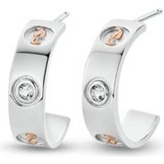 Insignia Sterling Silver Half-Hoop Earrings with Topaz