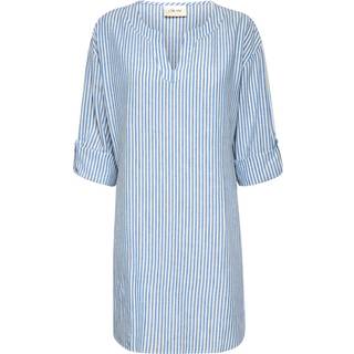 Cream Crventa Striped Tunic Kjoler 10614135 Blue Milkboy (34)