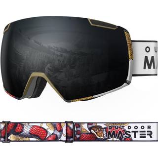 Overorme Heron skibriller med 2 linse rammeløs magnetisk udskiftelig HD Toric -objektiv OTG Snowboardbriller (DesignFrame Black VLT 8% Yellowlen