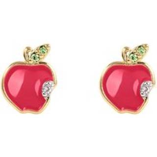 Disney Gold Plated Sterling Silver Princess CZ Red Apple Stud Earrings - F67145