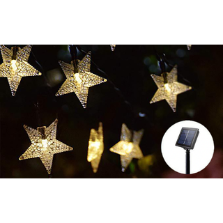 Solcelle Lyskæde Stjerner Varm Hvid
