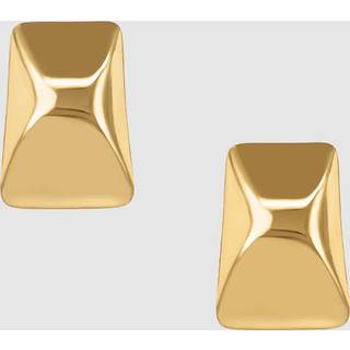 Curved Rectangle Earrings - Gold One