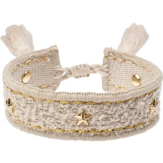 DARK Tweed Friendship Bracelet With Star Studs Sand