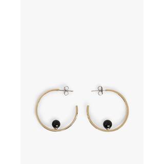 Onyx Gold-Plated Hoop Earrings