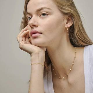 Enamel - Lola Bold DAISY halskæde i forgyldt sølv