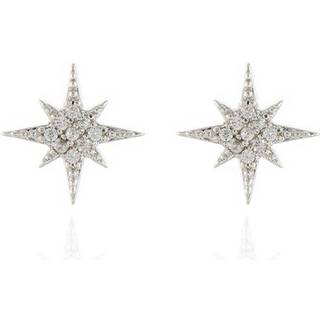 Cachet Silver Tone CZ North Star Stud Earrings - J74194