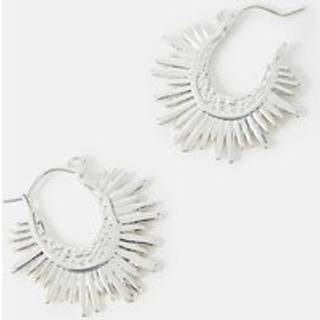 Accessorize Accessorize Silver Tone Sun Ray Hoop Earrings