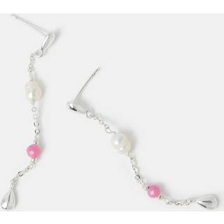 Accessorize Accessorize Silver Tone Pearl & Tourmaline Drop Earrings