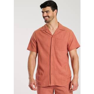 South Beach South Beach Rust Marl 100% Cotton Short Sleeve Shirt