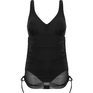 Pour Moi Pour Moi Black Dubai Mesh Adjustable Tummy Control Skirted Swimsuit
