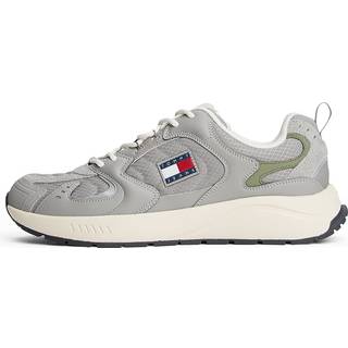 Logo Mixed Texture Trainers