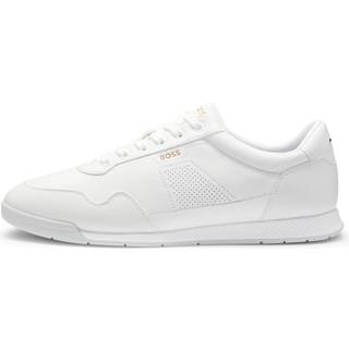 Sneakers i læder med gyldent logo
