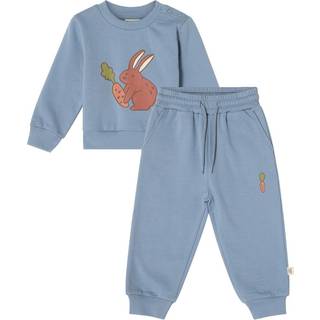 Buddy & Hope GOTS Martin Joggesæt Med Kaninprint Dove Blue 62/68 cm  Blå  62/68 cm  Unisex