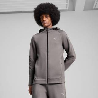 Men&#39;s Puma EVOSTRIPE Full-Zip Hoodie, Gray, Size S, Clothing - Cast Iron - S
