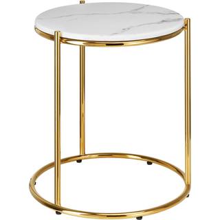 Sidebord Ellsa, marmorplade, stålramme - hvid/guld,pr. stk.
