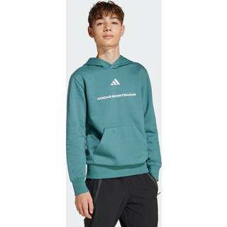 adidas Slogan Fleece hættetrøje - Preloved Teal - 140