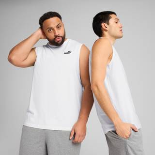 Men&#39;s Puma Essentials No. 1 Logo Sleeveless T-Shirt, White, Size M, Clothing - White - M