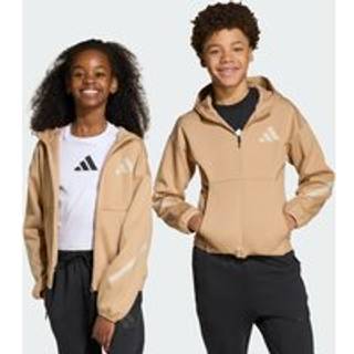 adidas Z.N.E. Full-Zip Hooded Kids træningsjakke - Warm Sandstone / Beige - 128