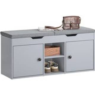 SoBuy Skobænk Mørkegrå 100x34x47cm med Hylder