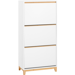 SoBuy Smalt Skoskab i Hvidt Træ - 60x122x34 cm