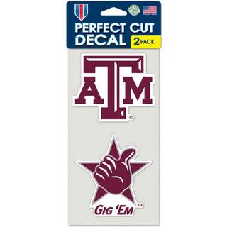 Wincraft NCAA Texas A&M University Perfect Cut Decal (S?t p? 2) 4 """" X 4 """"