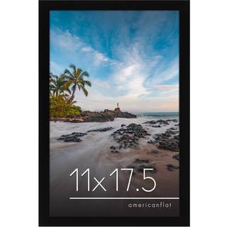 AmericanFlat 11x17.5 Billedramme i sort - konstrueret træramme med knust -resistent glas og hængende hardware til vægvisning
