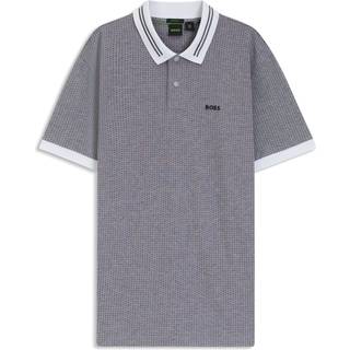 Poloshirt i bomuldspiqué med printede prikker