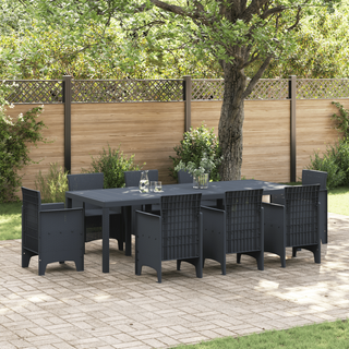 Havetable Antracitgrå 250x100x73 cm Poly Rattan