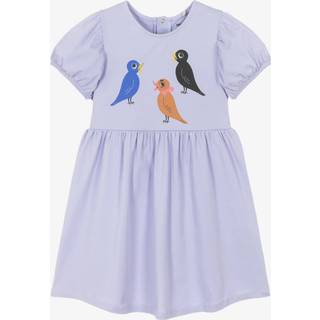 Mini Rodini GOTS Birds Sp Kortærmet Kjole Purple  116/122 cm    116/122 cm  kvinde