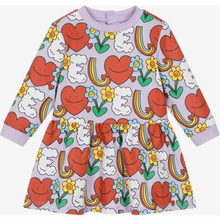 Stella McCartney Kids Baby Rainbow Love cotton jersey dress - purple - M 9