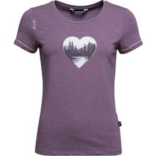 Chillaz Women's Gandia Mountain Heart T-Shirt T-shirt Damer størrelse 32 farve lilla