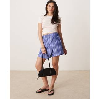 Gina Tricot-Mini wrap skirt-korte nederdele-Blå-34-Dame