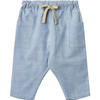 Wheat GOTS Arne Bukser Blue Stripe 80 cm  Blå  80 cm  Unisex