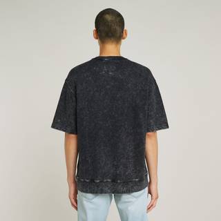 Acid Wash Loose Sweater - Black - Men