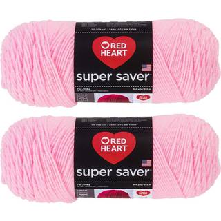 Bulk Buy: Red Heart Super Saver (2-Pack) (Petal Pink 7 Oz hver Skein)