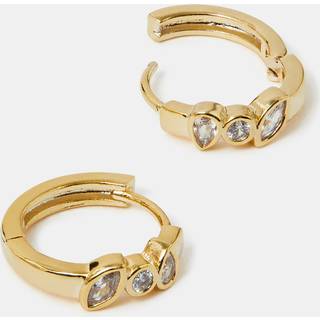 Accessorize Accessorize Gold Tone 14ct Pear Sparkle Hoop Earrings