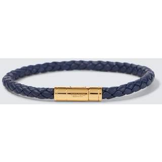 Tom Ford Logo braided leather bracelet - blue - XL
