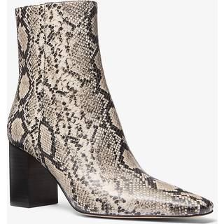 MK Elise Snake Embossed Leather Ankle Boot - Natural - Michael Kors - EU 38