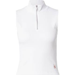 Sleeveless Quarter Zip Top - White - L