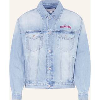Chain Stitch Logo 90's Denim Jacket - Blue - L