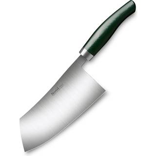 Nesmuk Soul Chinesisches Kochmesser 18 cm - Niobstahl - Griff Micarta grün - Grün,Silber