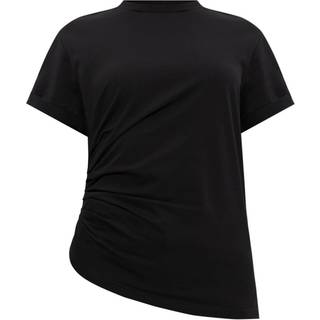 Victoria Beckham Gathered asymmetric cotton T-shirt - black - S